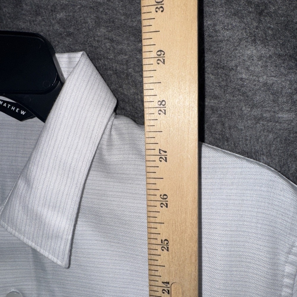 Travis Mathew Mens Little Leary Button Up Shirt White Micro Stripe Sz S NEW $140 - Picture 5 of 8